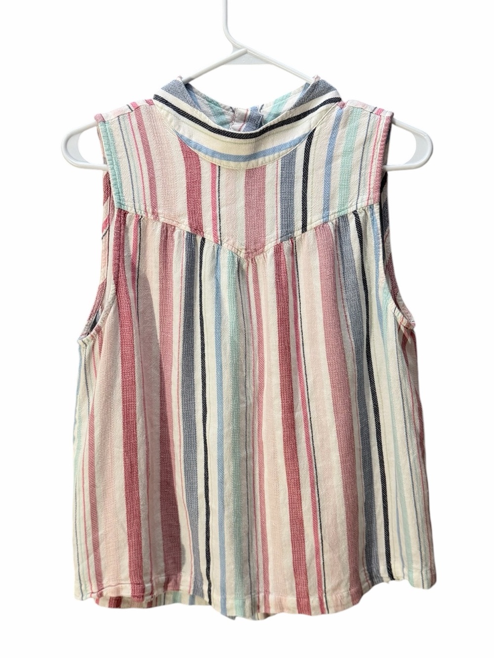 Cloth and Stone Striped Button-Back Striped Sleeveless Blouse XL